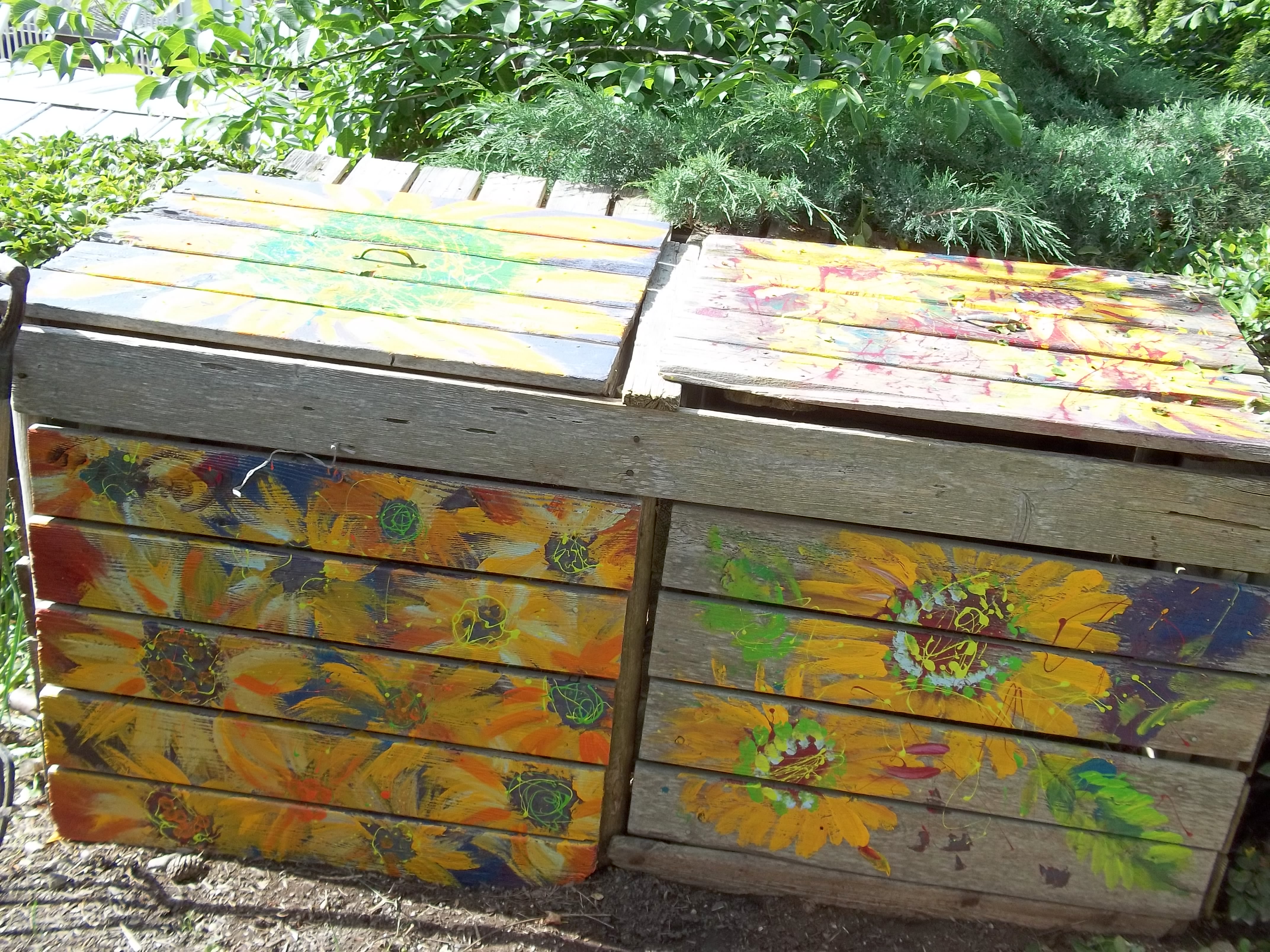 random sunflower drive by painting